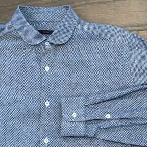 THE GIGI Button Down Blue Pattern Mens Shirt Size 42 16 1/2
